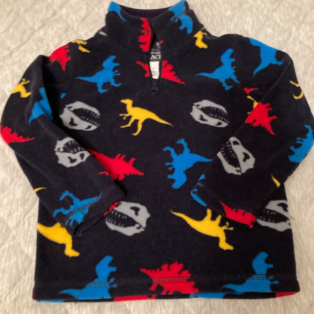3T Boys Dinosaur Fleece Quarter Zip